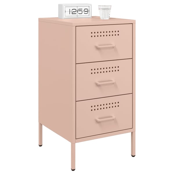 vidaXL Nattbord 2 stk rosa 36x39x68 cm stål