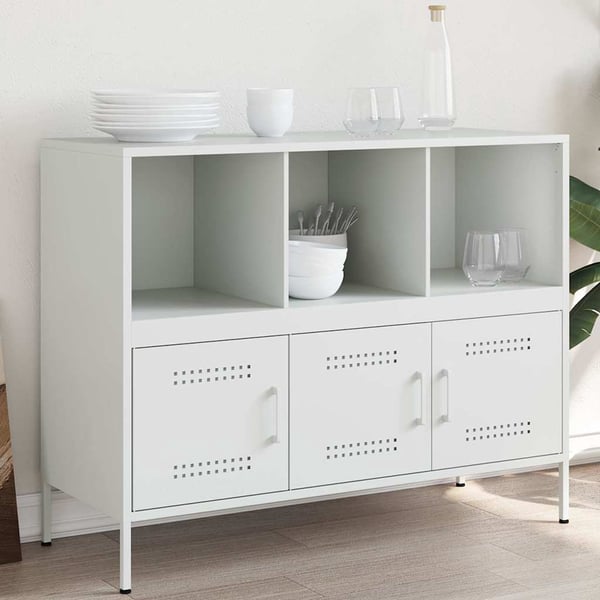 vidaXL skab 100,5x39x79 cm stål hvid