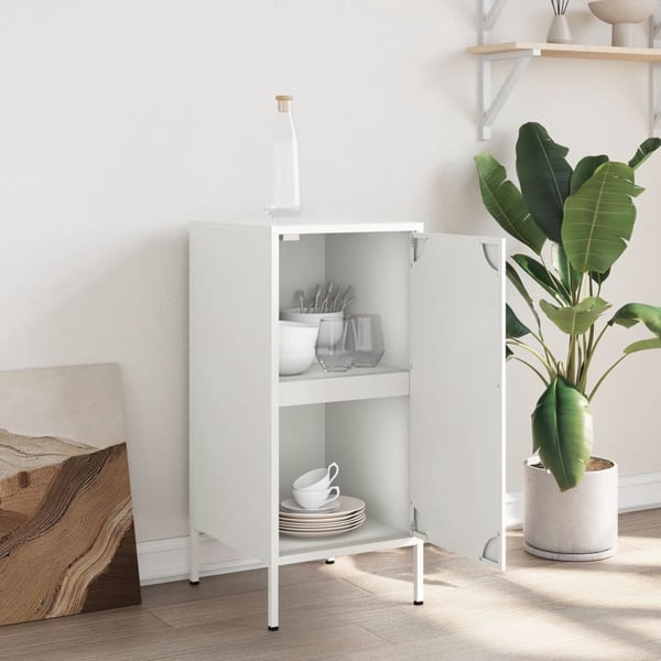 vidaXL skab 36x39x79 cm stål hvid