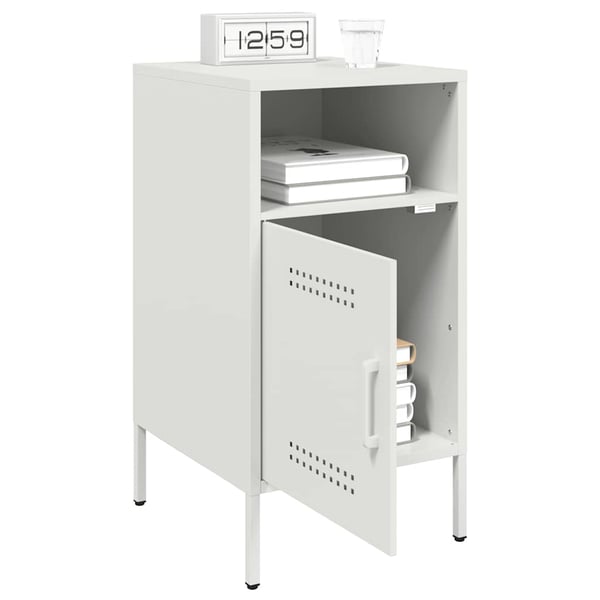 vidaXL sengeborde 2 stk. 36x39x68 cm stål hvid