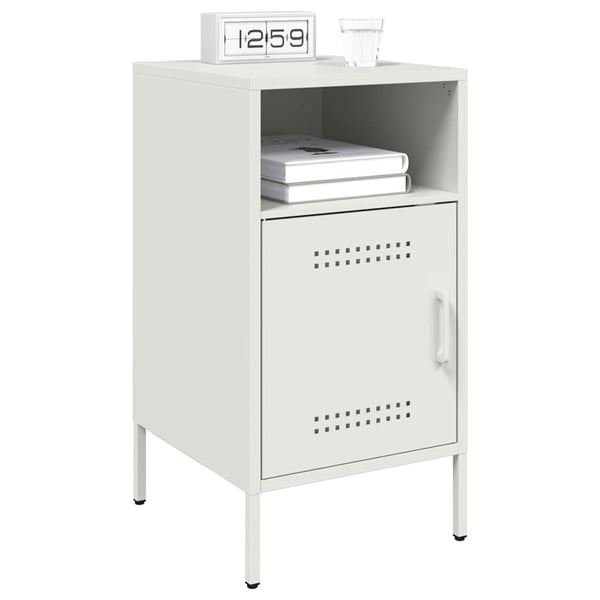vidaXL sengeborde 2 stk. 36x39x68 cm stål hvid