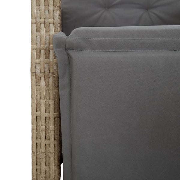 vidaXL spisebordssæt til haven 5 dele med hynder polyrattan beige