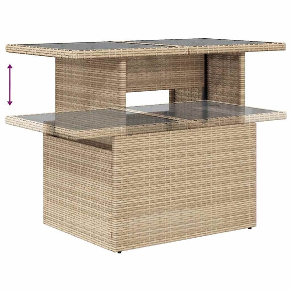 vidaXL sofasæt til haven 7 dele med hynder polyrattan beige