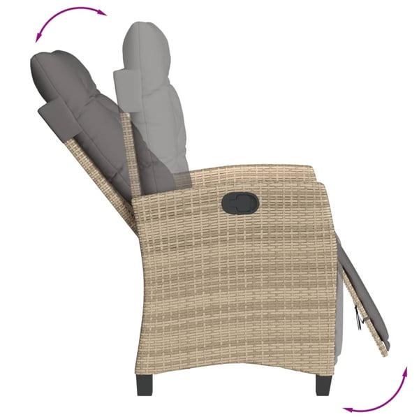 vidaXL spisebordssæt til haven 7 dele med hynder polyrattan beige