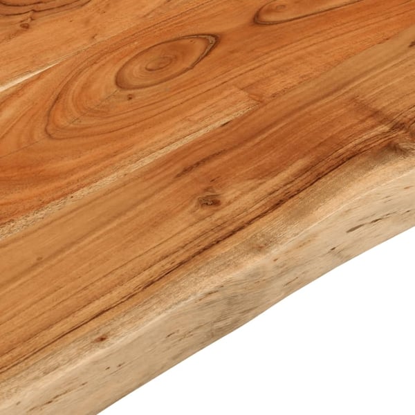 vidaXL Bordplate 90x60x2,5 cm rektangulær heltre akasie naturlig kant