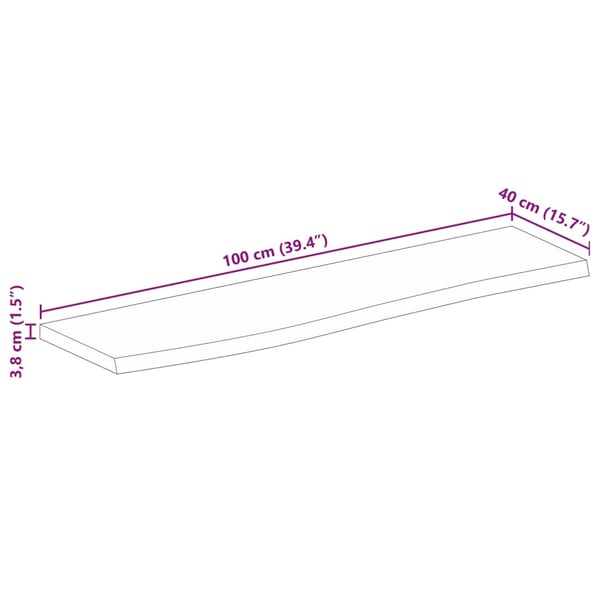 vidaXL Bordplate 100x40x3,8 cm naturlig kant heltre mango