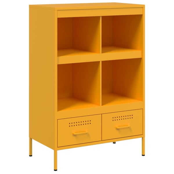 vidaXL Kaappi sinapinkeltainen 68x39x101,5 cm teräs