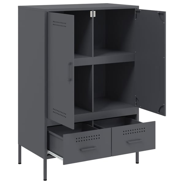 vidaXL Highboard antrasitt 68x39x101,5 cm stål