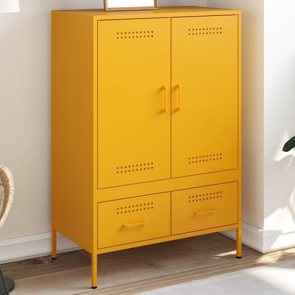 vidaXL Kaappi sinapinkeltainen 68x39x101,5 cm teräs