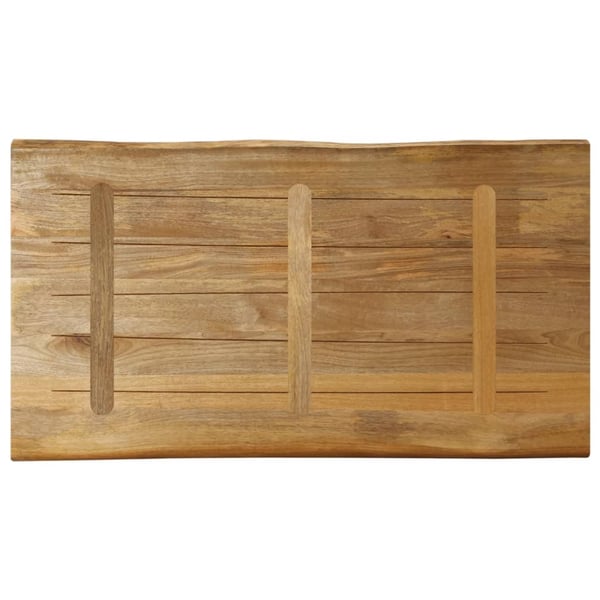 vidaXL Bordplate naturlig kant 110x60x2,5 cm grovt heltre mangotre