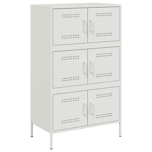vidaXL Highboard hvit 68x39x113 cm stål