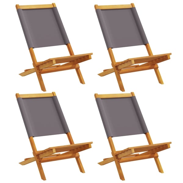 vidaXL foldbare havestole 4 stk. stof og massivt træ antracit