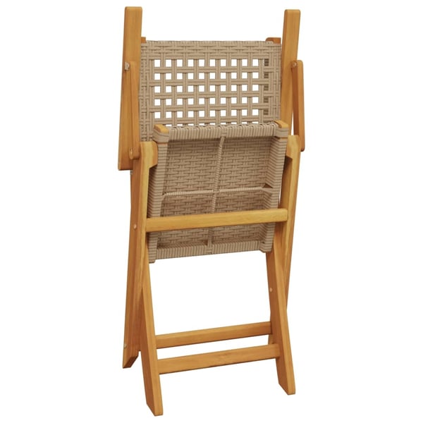 vidaXL Bistrosett 3 deler beige polyrotting og heltre