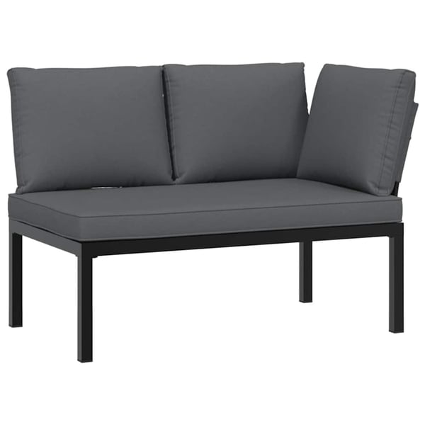 vidaXL sofasæt til haven 4 dele med hynder aluminium sort