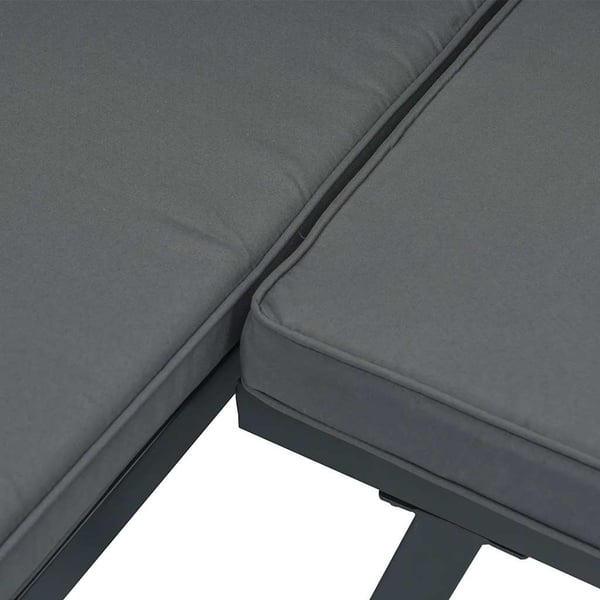 vidaXL sofasæt til haven 4 dele med hynder aluminium sort