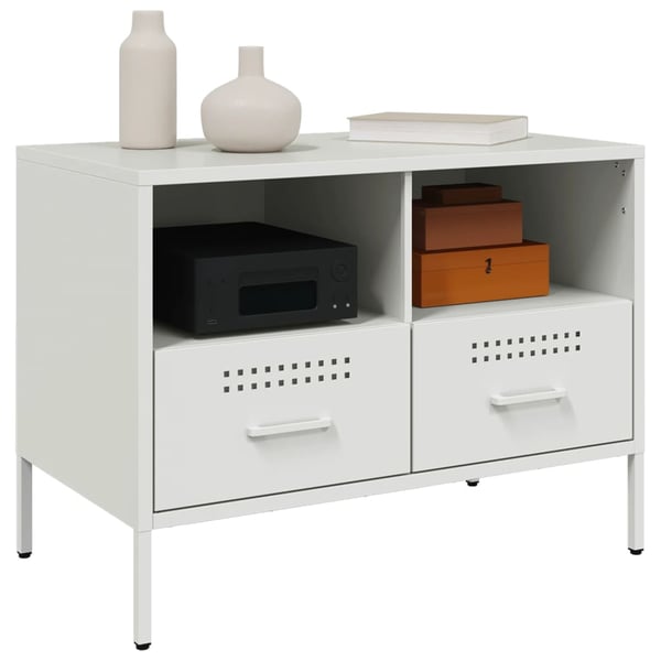 vidaXL Nattbord 2 stk hvit 68x39x50,5 cm stål
