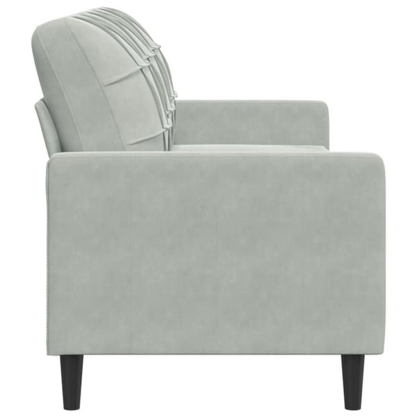 vidaXL 3-personers sofa 180 cm velour lysegrå