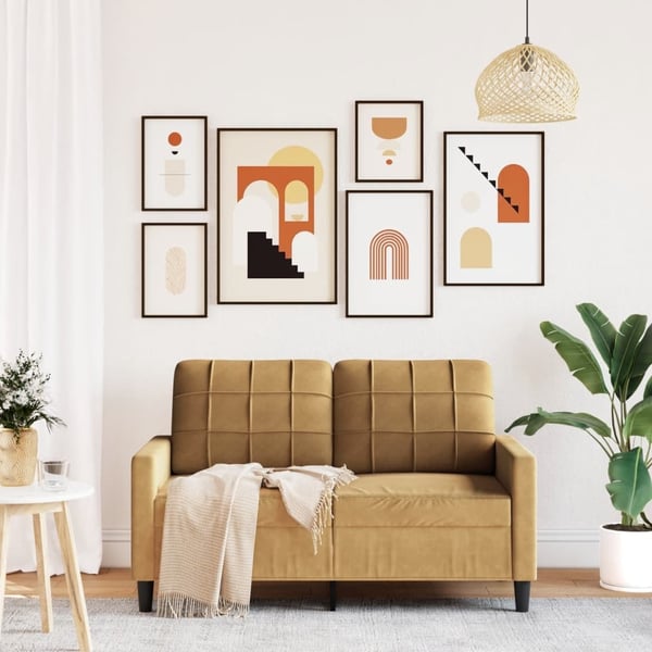 vidaXL 2-sitssoffa brun 120 cm sammet