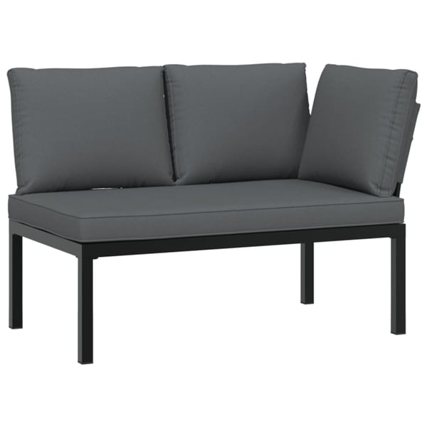 vidaXL sofasæt til haven 4 dele med hynder aluminium sort