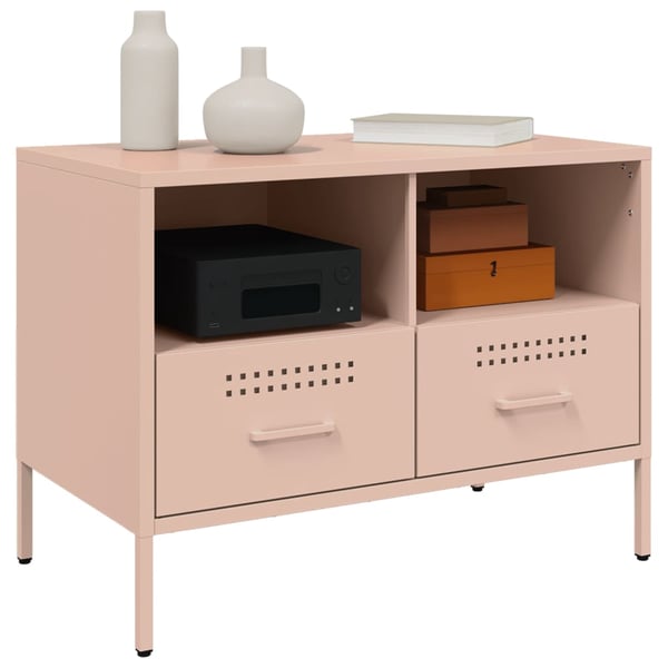 vidaXL tv-borde 2 stk. 68x39x50,5 cm stål lyserød