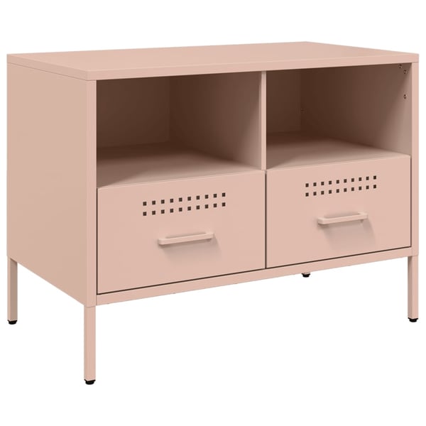 vidaXL tv-borde 2 stk. 68x39x50,5 cm stål lyserød