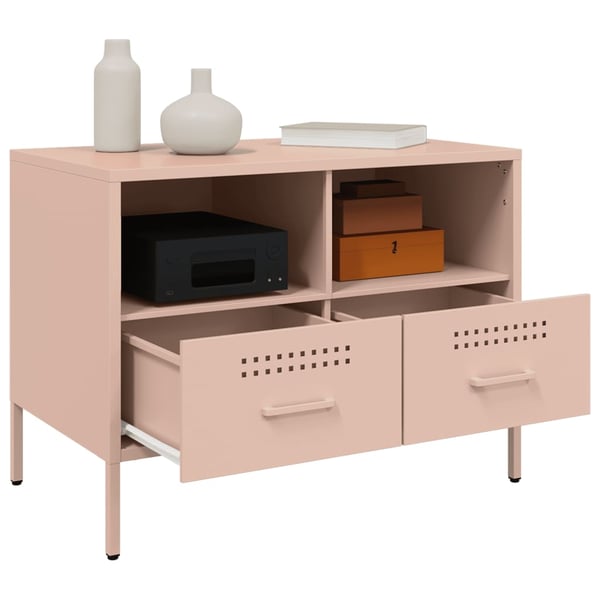 vidaXL tv-borde 2 stk. 68x39x50,5 cm stål lyserød