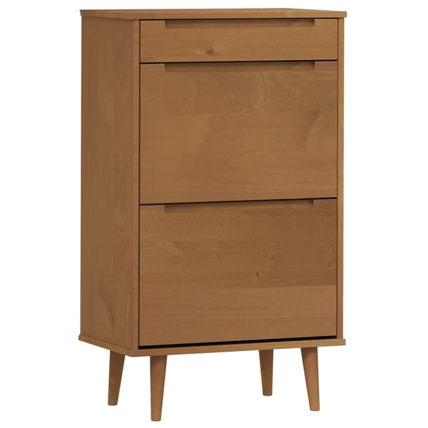 vidaXL Skoskap MOLDE brun 59,5x35x103 cm heltre furu