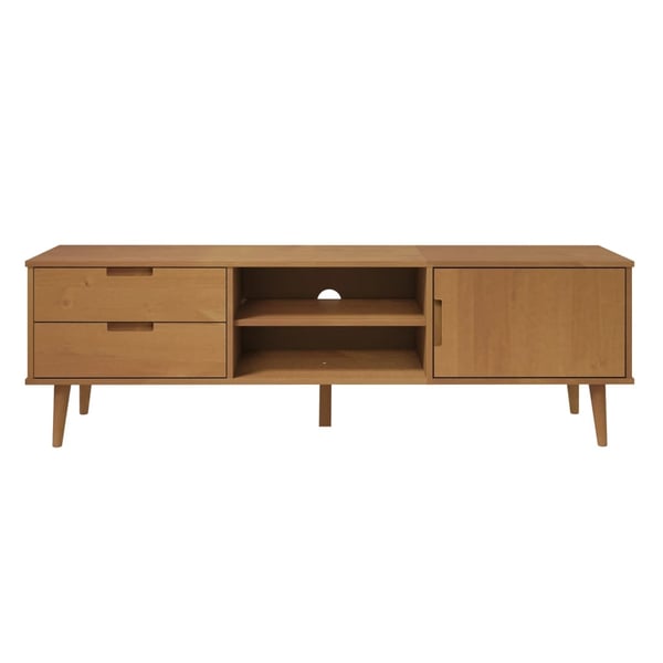 vidaXL TV-benk MOLDE brun 158x40x49 cm heltre furu
