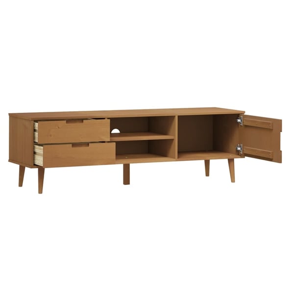 vidaXL TV-benk MOLDE brun 158x40x49 cm heltre furu