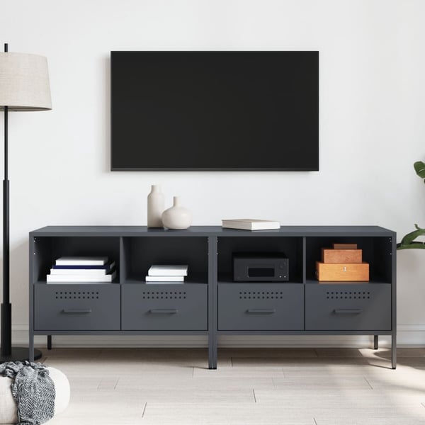 vidaXL TV-benker 2 stk antrasitt 68x39x50,5 cm stål
