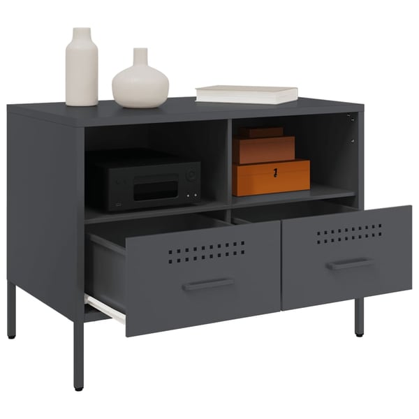 vidaXL TV-benker 2 stk antrasitt 68x39x50,5 cm stål