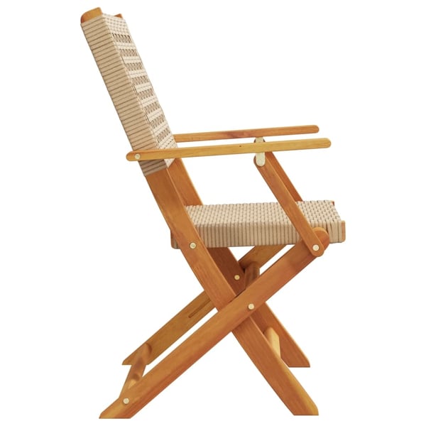 vidaXL Sammenleggbare hagestoler 6 stk beige polyrotting og heltre