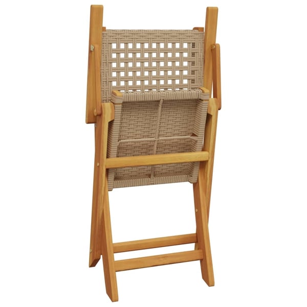 vidaXL Sammenleggbare hagestoler 6 stk beige polyrotting og heltre