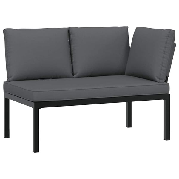 vidaXL sofasæt til haven 7 dele med hynder aluminium sort