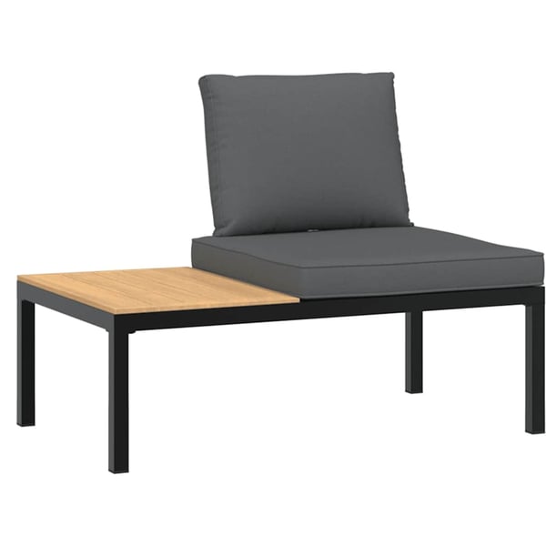 vidaXL sofasæt til haven 4 dele med hynder aluminium sort