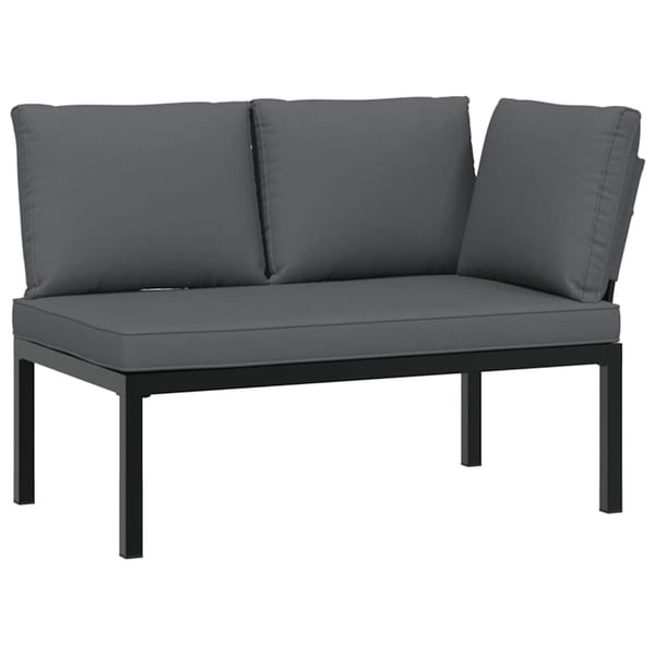 vidaXL sofasæt til haven 4 dele med hynder aluminium sort