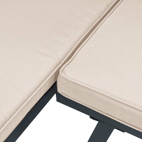 vidaXL sofasæt til haven 6 dele med hynder pulverlakeret stål sort