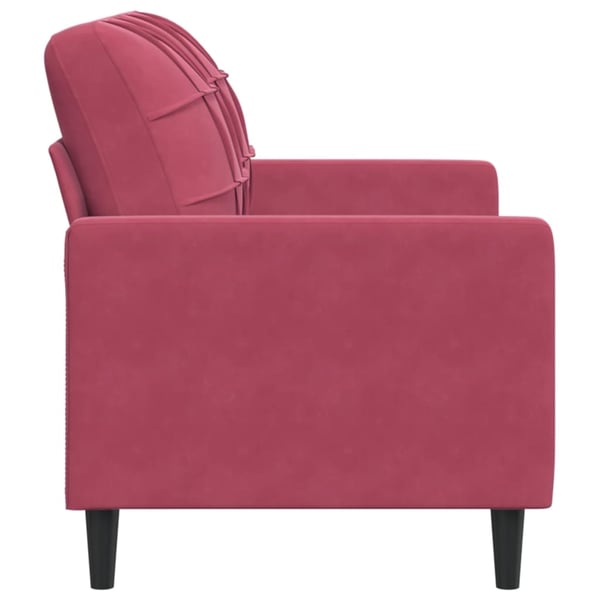 vidaXL 2-personers sofa 120 cm fløjl vinrød
