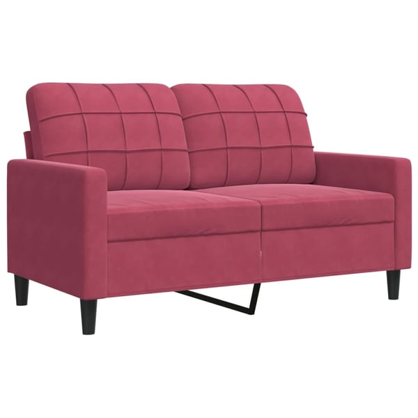 vidaXL 2-personers sofa 120 cm fløjl vinrød