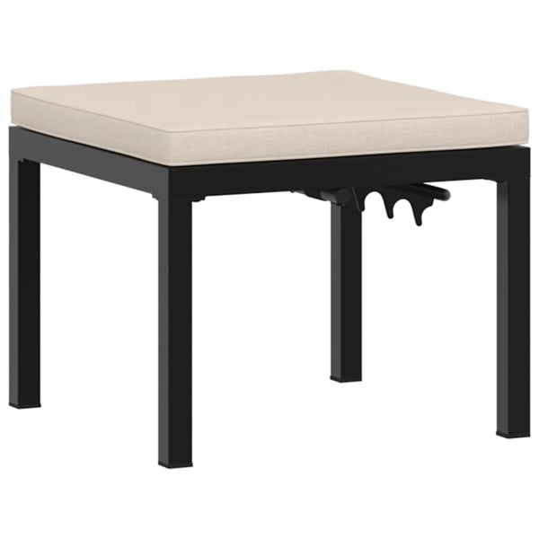 vidaXL sofasæt til haven 4 dele med hynder pulverlakeret stål sort