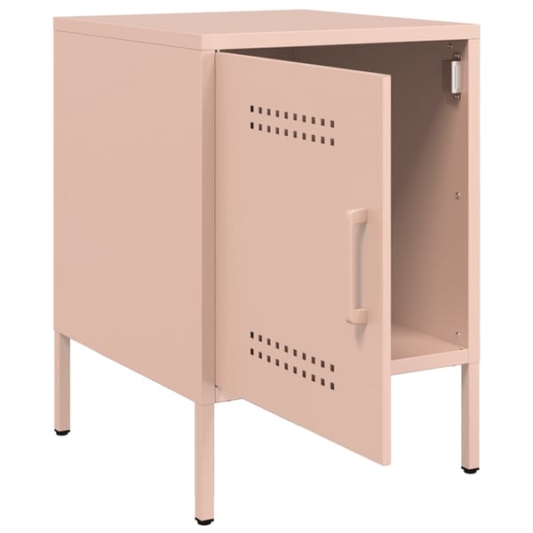 vidaXL sengeborde 2 stk. 36x39x50,5 cm stål lyserød