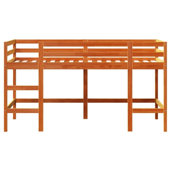 vidaXL Køyeseng for barn med stige voksbrun 90x190 cm heltre furu