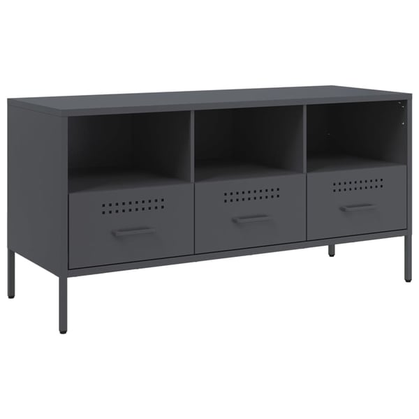 vidaXL tv-bord 100,5x39x50,5 cm stål antracitgrå