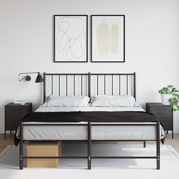 vidaXL sengeborde 2 stk. 36x39x50,5 cm stål sort