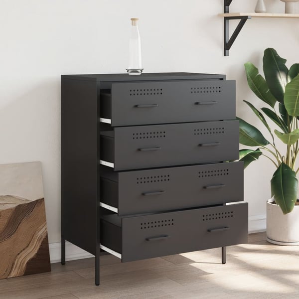 vidaXL skænk 68x39x89 cm stål sort