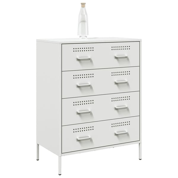 vidaXL Skjenk hvit 68x39x89 cm stål