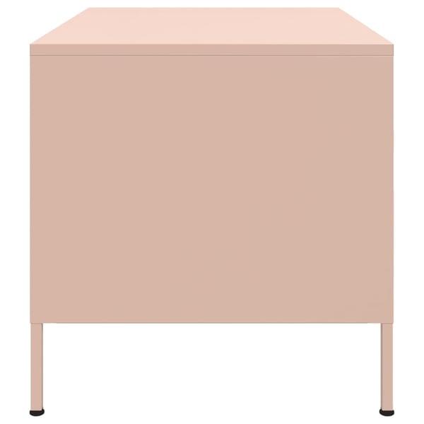 vidaXL sofabord 68x50x50,5 cm stål lyserød
