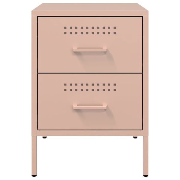 vidaXL Nattbord 2 stk rosa 36x39x50,5 cm stål
