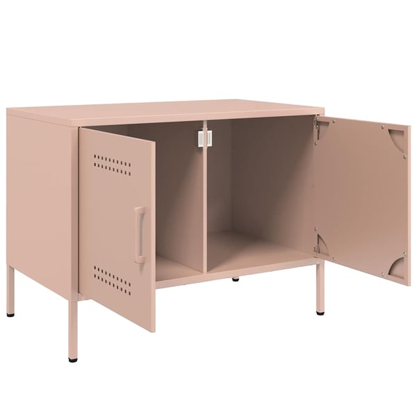 vidaXL TV-benker 2 stk rosa 68x39x50,5 cm stål