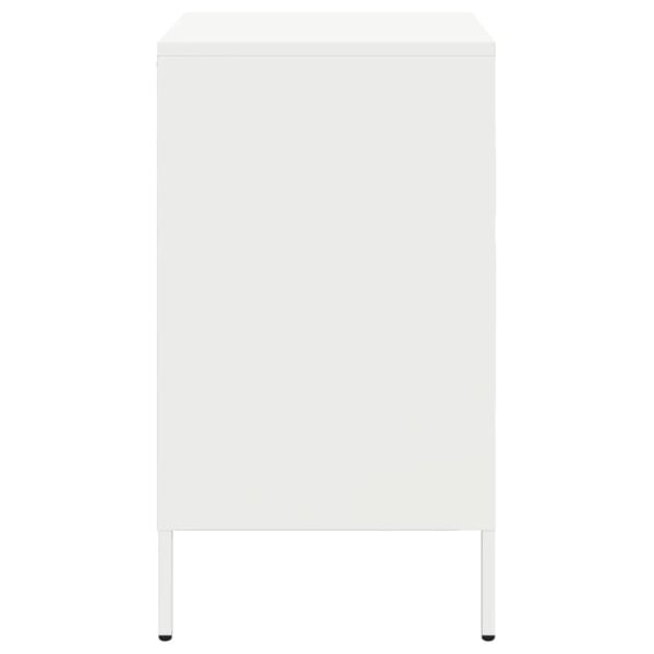 vidaXL Nattbord hvit 36x39x68 cm stål